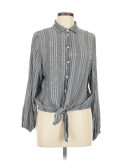 Pre-owned American Eagle Outfitters Long Sleeve Blouse In Gray