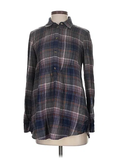 Pre-owned American Eagle Outfitters Long Sleeve Blouse In Gray