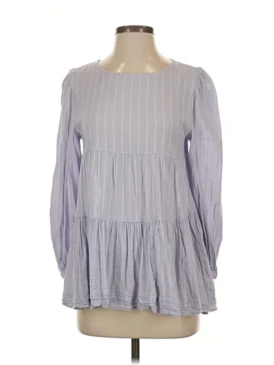 Pre-owned American Eagle Outfitters Long Sleeve Blouse In Gray