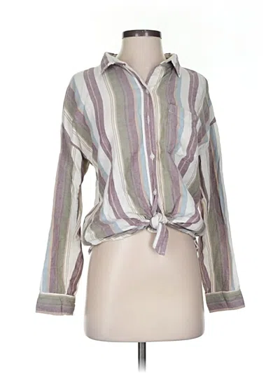 Pre-owned American Eagle Outfitters Long Sleeve Blouse In Gray