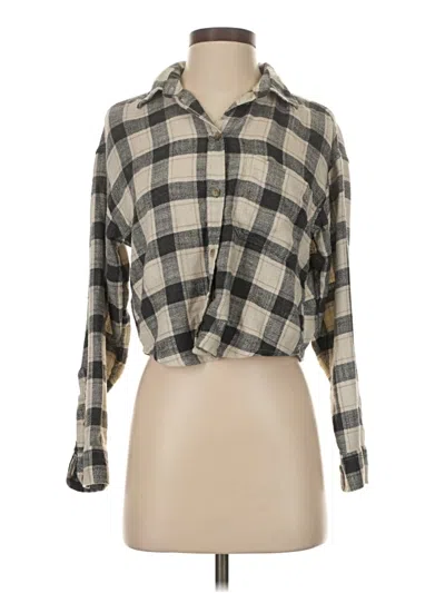 Pre-owned American Eagle Outfitters Long Sleeve Blouse In Gray