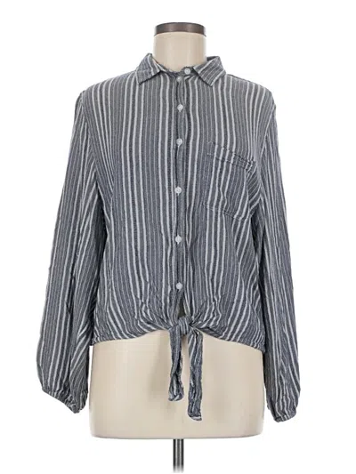 Pre-owned American Eagle Outfitters Long Sleeve Blouse In Gray