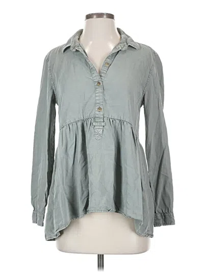Pre-owned American Eagle Outfitters Long Sleeve Blouse In Gray