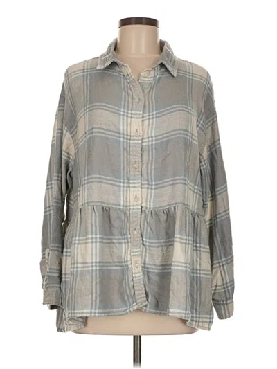 Pre-owned American Eagle Outfitters Long Sleeve Blouse In Gray