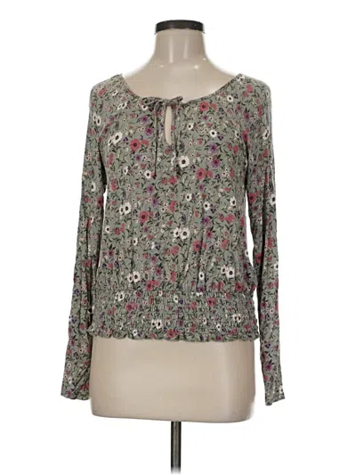 Pre-owned American Eagle Outfitters Long Sleeve Blouse In Gray