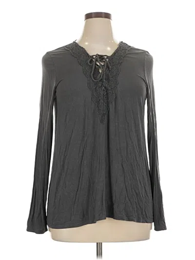 Pre-owned American Eagle Outfitters Long Sleeve Blouse In Gray