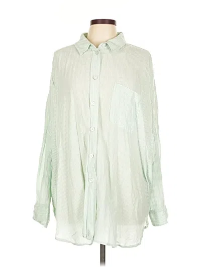 Pre-owned American Eagle Outfitters Long Sleeve Blouse In Green