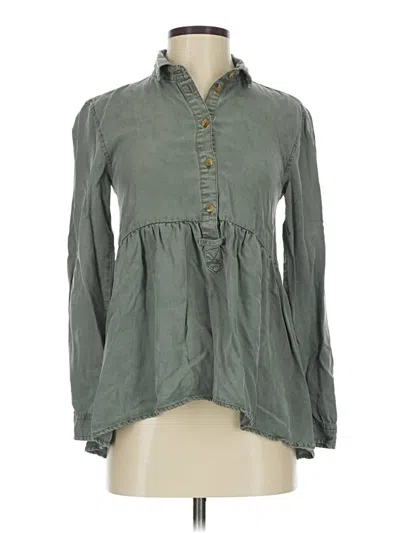 Pre-owned American Eagle Outfitters Long Sleeve Blouse In Green