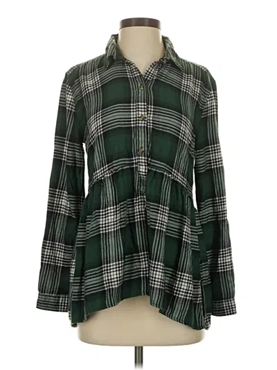 Pre-owned American Eagle Outfitters Long Sleeve Blouse In Green