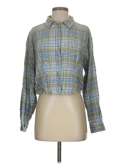 Pre-owned American Eagle Outfitters Long Sleeve Blouse In Green