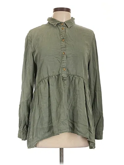 Pre-owned American Eagle Outfitters Long Sleeve Blouse In Green