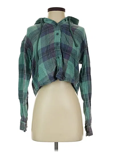 Pre-owned American Eagle Outfitters Long Sleeve Blouse In Green