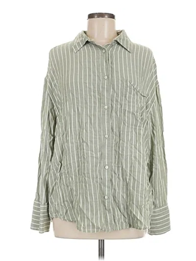 Pre-owned American Eagle Outfitters Long Sleeve Blouse In Green