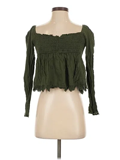 Pre-owned American Eagle Outfitters Long Sleeve Blouse In Green