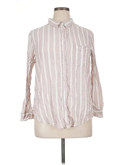 Pre-owned American Eagle Outfitters Long Sleeve Blouse In Ivory