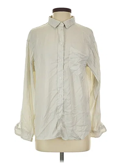 Pre-owned American Eagle Outfitters Long Sleeve Blouse In Ivory