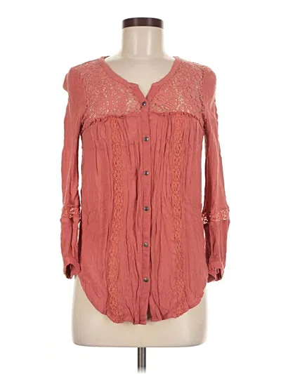 Pre-owned American Eagle Outfitters Long Sleeve Blouse In Pink