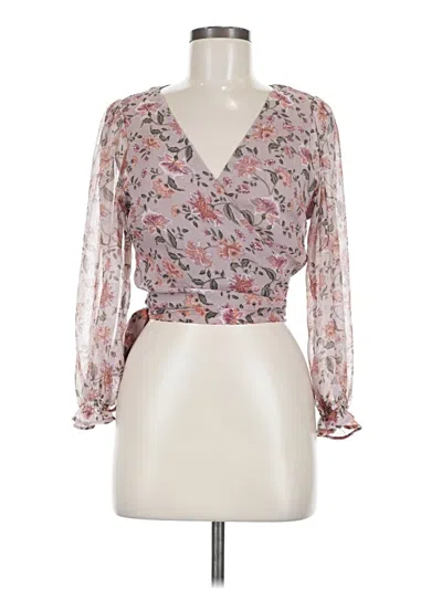 Pre-owned American Eagle Outfitters Long Sleeve Blouse In Pink