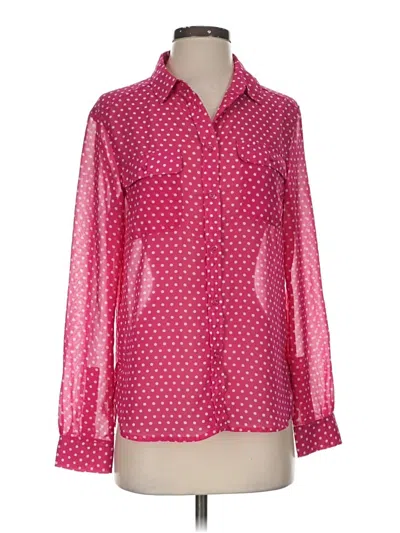 Pre-owned American Eagle Outfitters Long Sleeve Blouse In Pink