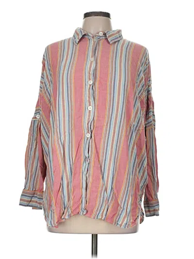 Pre-owned American Eagle Outfitters Long Sleeve Blouse In Pink
