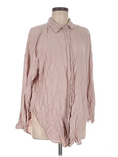 Pre-owned American Eagle Outfitters Long Sleeve Blouse In Pink
