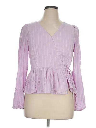 Pre-owned American Eagle Outfitters Long Sleeve Blouse In Pink