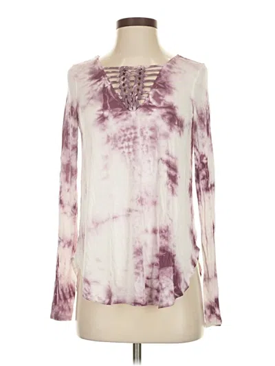 Pre-owned American Eagle Outfitters Long Sleeve Blouse In Purple