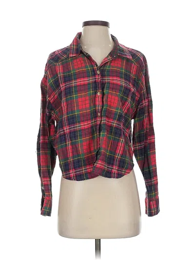 Pre-owned American Eagle Outfitters Long Sleeve Blouse In Red