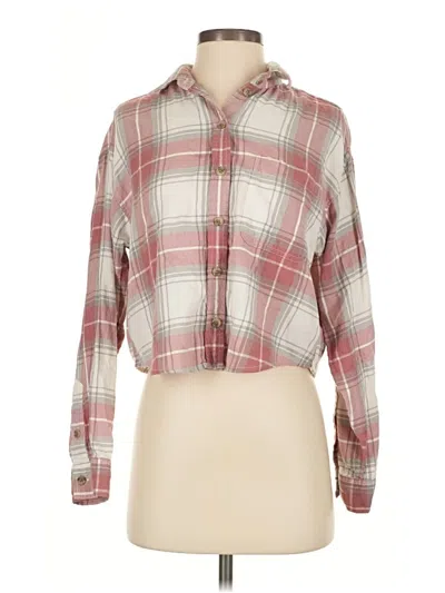 Pre-owned American Eagle Outfitters Long Sleeve Blouse In Red