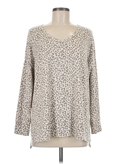 Pre-owned American Eagle Outfitters Long Sleeve Blouse In Tan