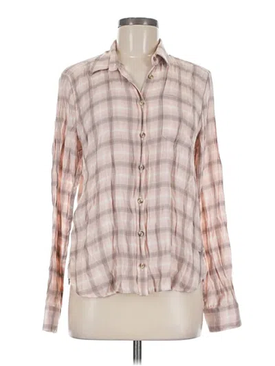 Pre-owned American Eagle Outfitters Long Sleeve Blouse In Tan