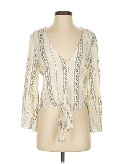 Pre-owned American Eagle Outfitters Long Sleeve Blouse In White