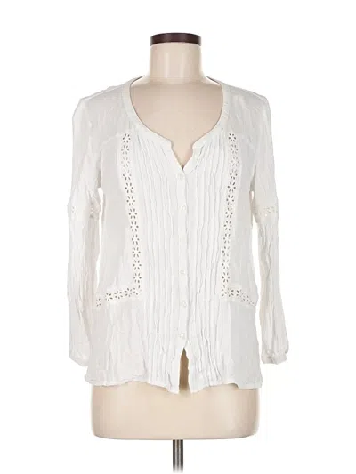 Pre-owned American Eagle Outfitters Long Sleeve Blouse In White