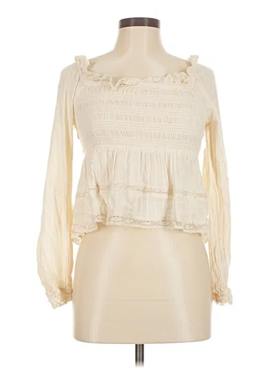 Pre-owned American Eagle Outfitters Long Sleeve Blouse In White