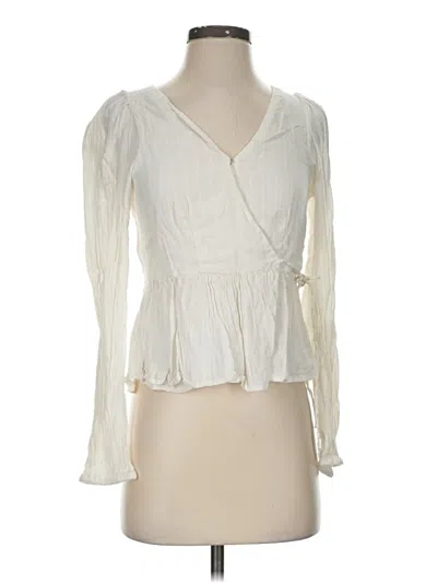 Pre-owned American Eagle Outfitters Long Sleeve Blouse In White