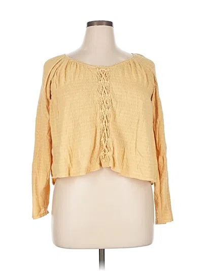 Pre-owned American Eagle Outfitters Long Sleeve Blouse In Yellow