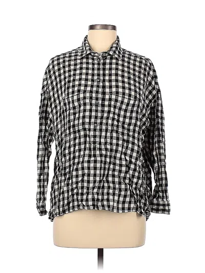 Pre-owned American Eagle Outfitters Long Sleeve Button Down Shirt In Black