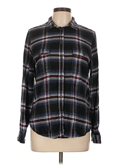 Pre-owned American Eagle Outfitters Long Sleeve Button Down Shirt In Black