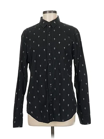 Pre-owned American Eagle Outfitters Long Sleeve Button Down Shirt In Black