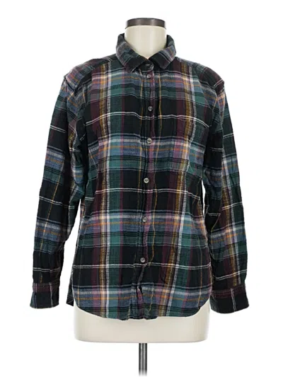 Pre-owned American Eagle Outfitters Long Sleeve Button Down Shirt In Black