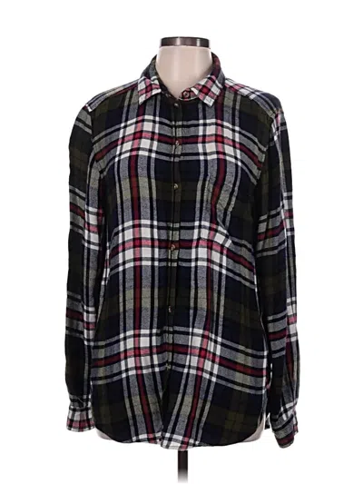 Pre-owned American Eagle Outfitters Long Sleeve Button Down Shirt In Black