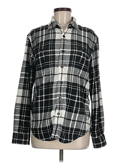 Pre-owned American Eagle Outfitters Long Sleeve Button Down Shirt In Black