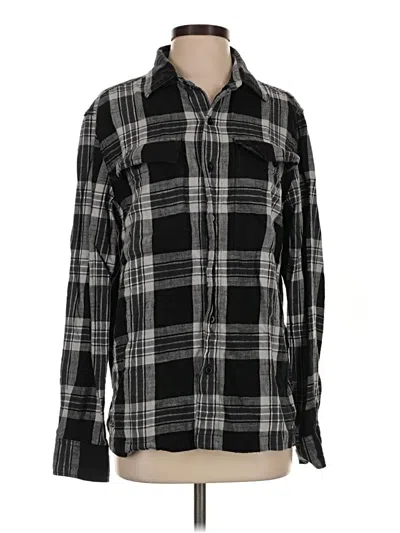 Pre-owned American Eagle Outfitters Long Sleeve Button Down Shirt In Black