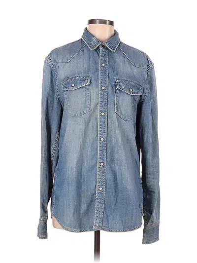 Pre-owned American Eagle Outfitters Long Sleeve Button Down Shirt In Blue