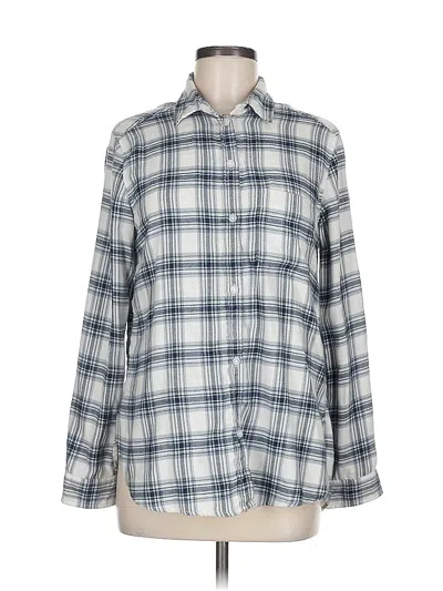 Pre-owned American Eagle Outfitters Long Sleeve Button Down Shirt In Blue