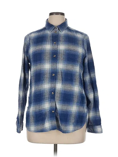 Pre-owned American Eagle Outfitters Long Sleeve Button Down Shirt In Blue