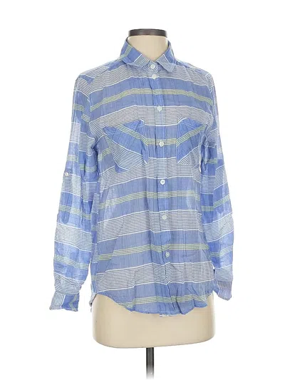 Pre-owned American Eagle Outfitters Long Sleeve Button Down Shirt In Blue