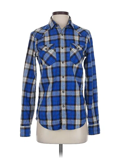 Pre-owned American Eagle Outfitters Long Sleeve Button Down Shirt In Blue