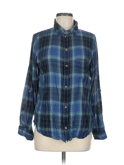 Pre-owned American Eagle Outfitters Long Sleeve Button Down Shirt In Blue