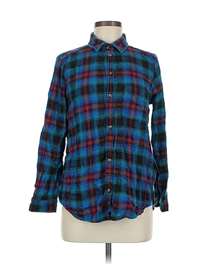 Pre-owned American Eagle Outfitters Long Sleeve Button Down Shirt In Blue